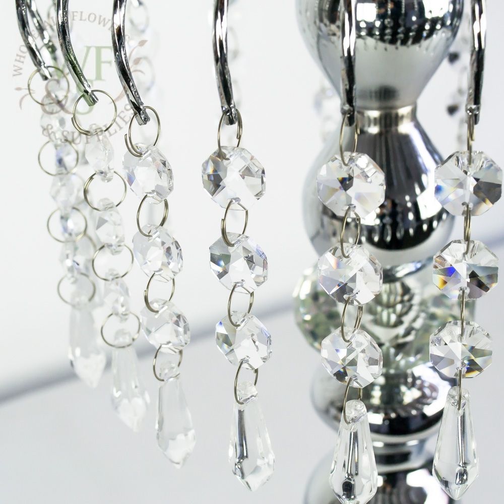 Silver single candle holder candelabra 17" Tall