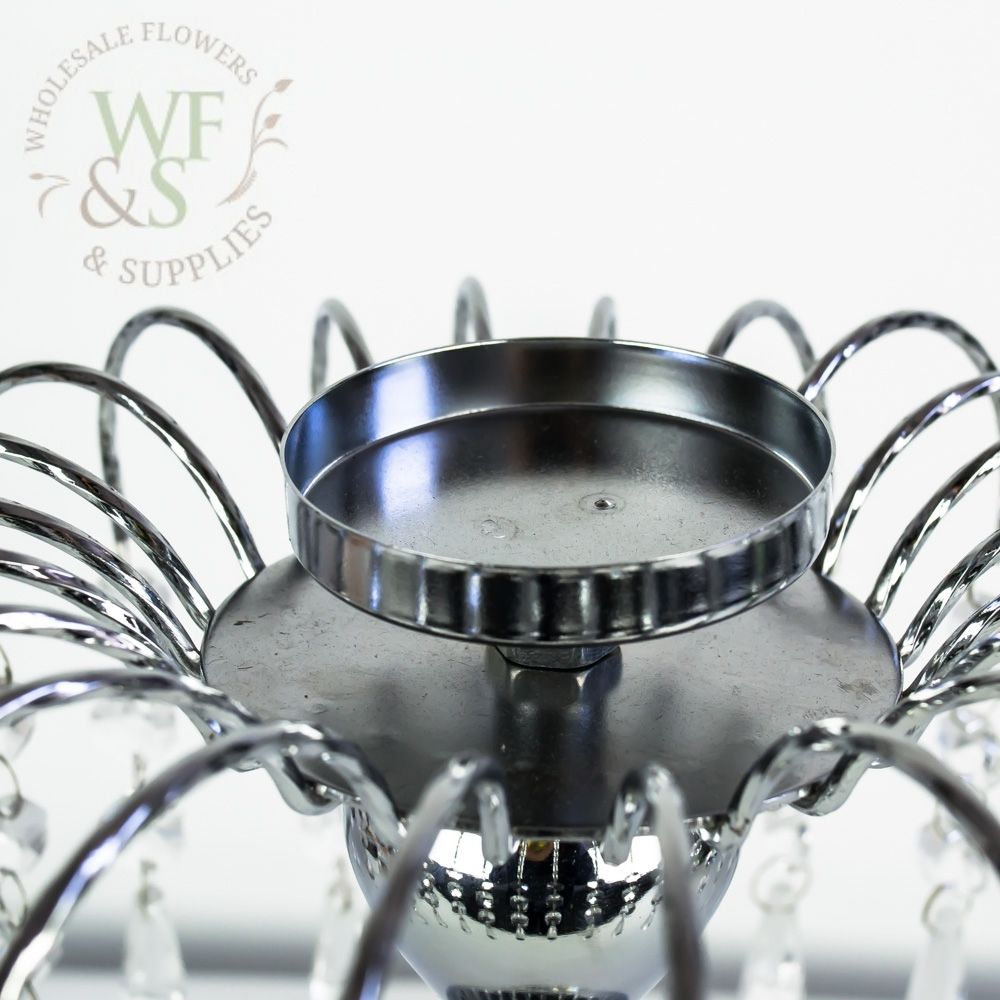 Silver single candle holder candelabra 17" Tall