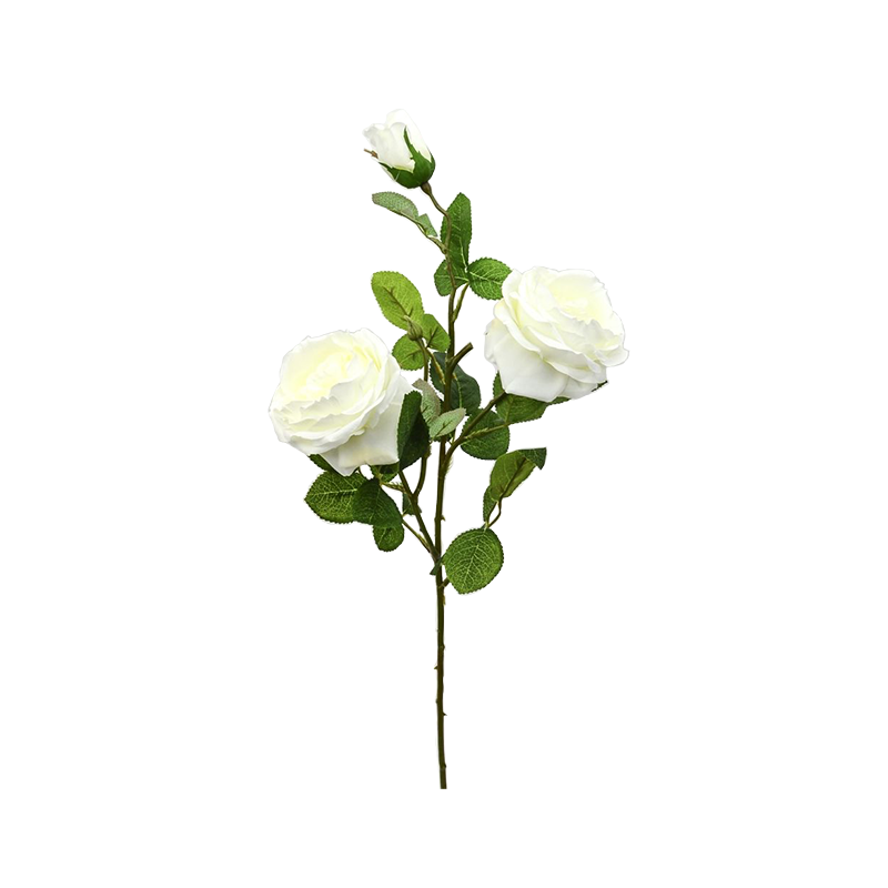 Artificial Garden Rose Pick - Cream White
