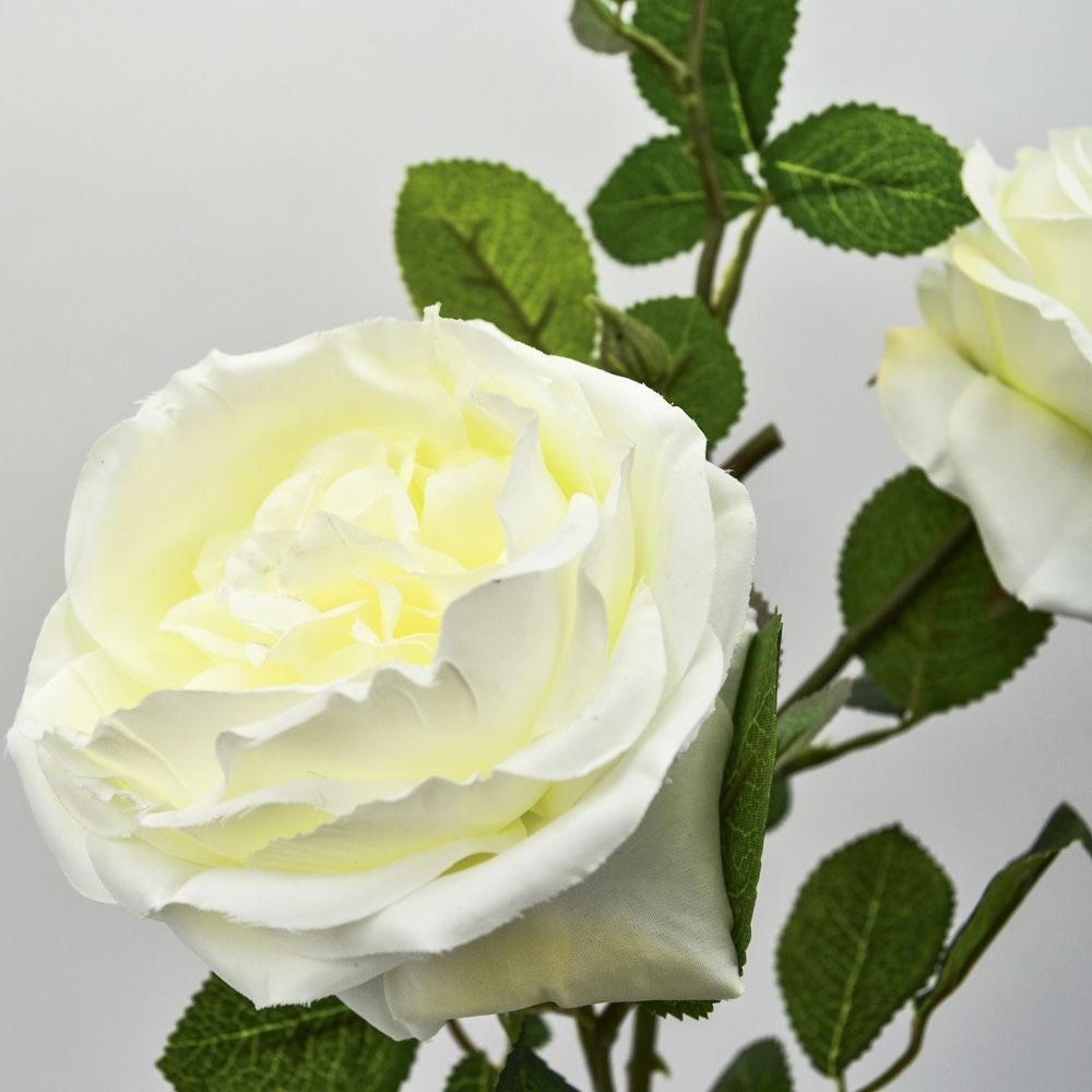 Artificial Garden Rose Pick - Cream White