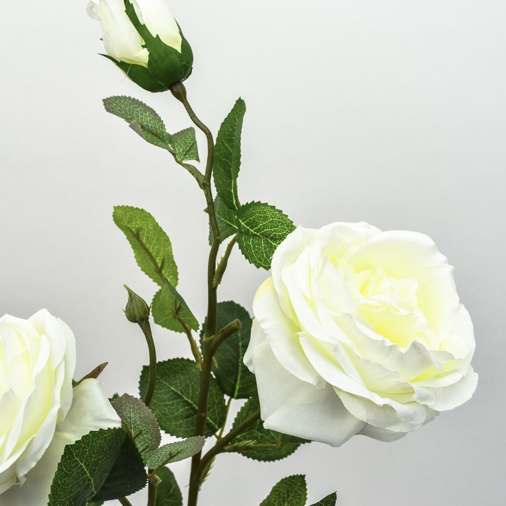 Artificial Garden Rose Pick - Cream White