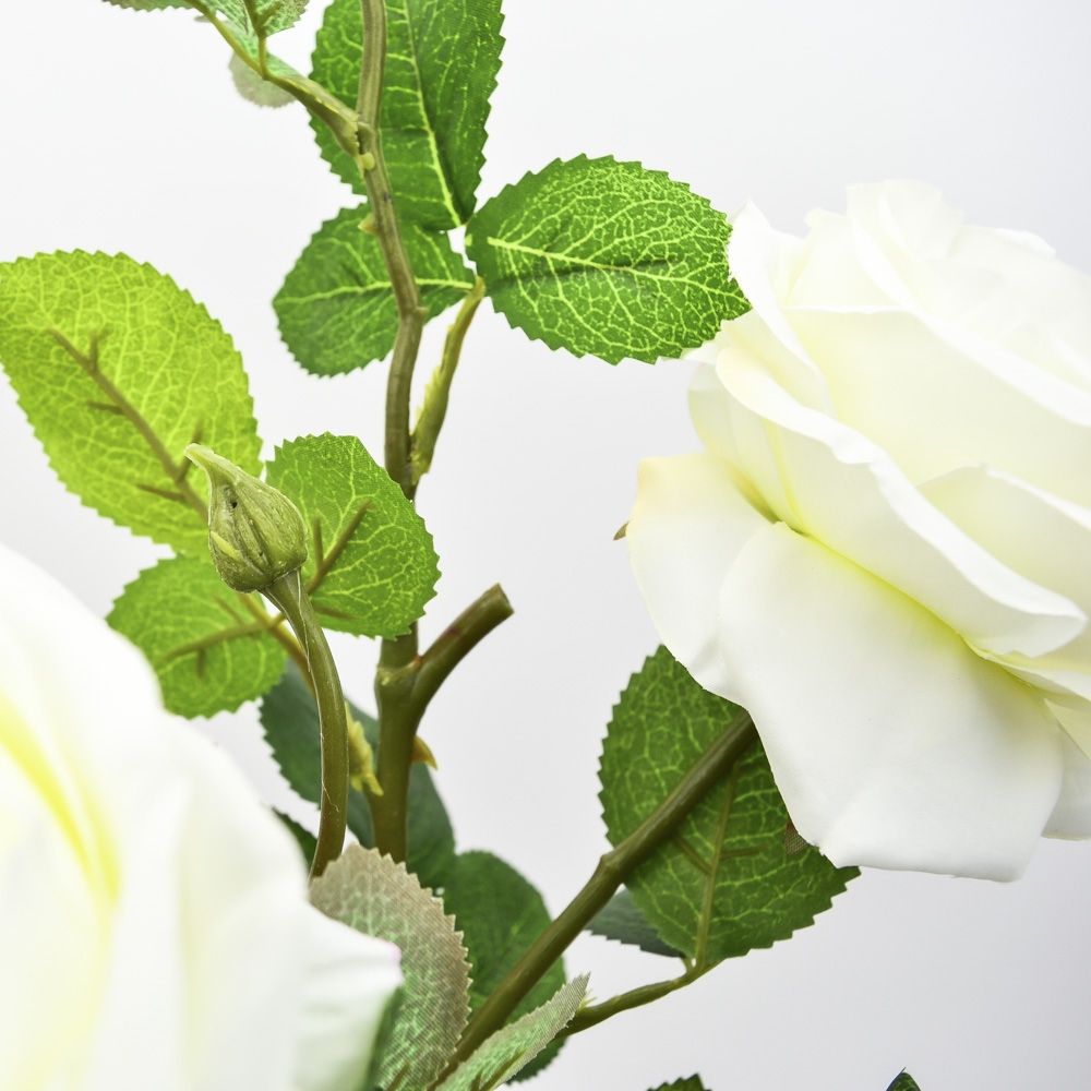 Artificial Garden Rose Pick - Cream White