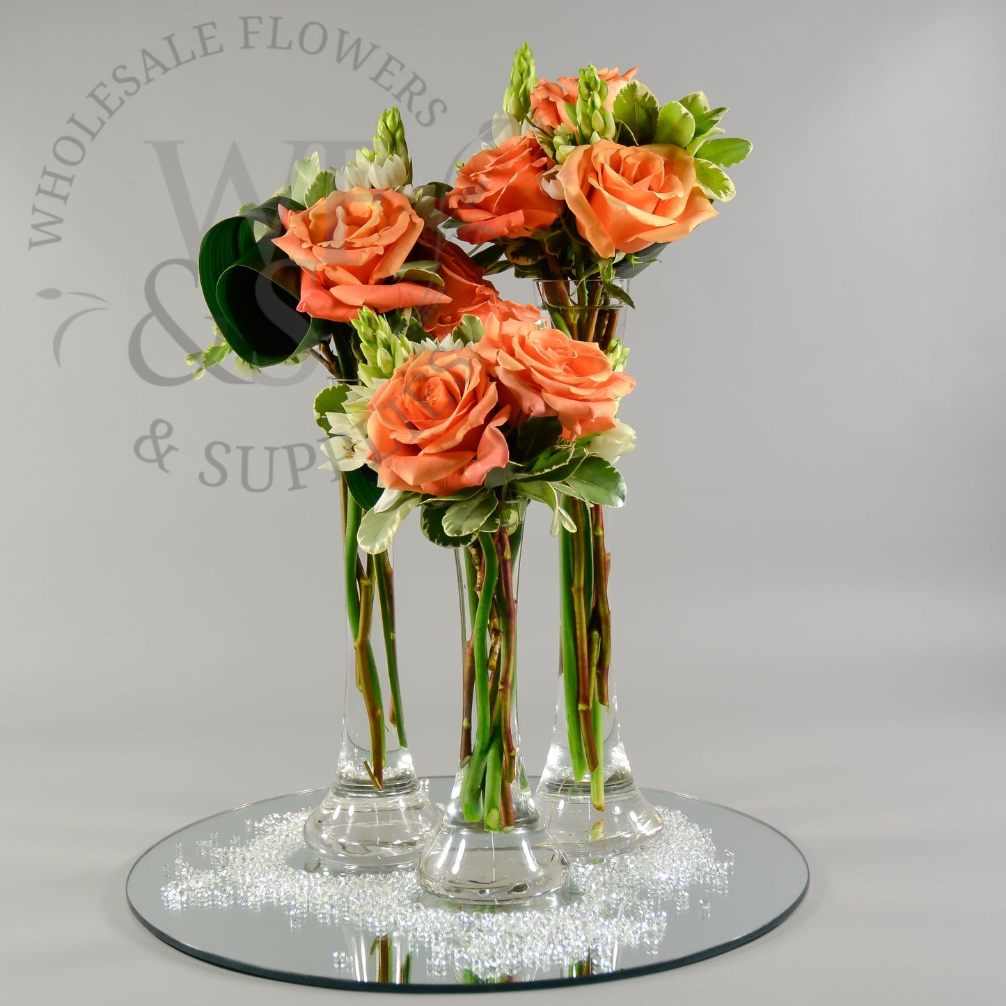 Mini Glass Bud Tower Vase 12 inches Tall