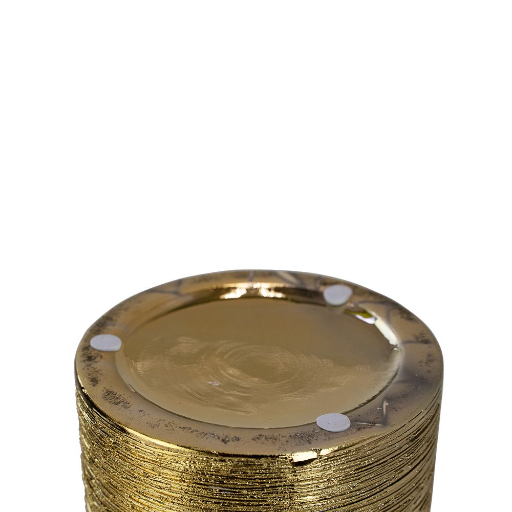 12inch Ceramic Cylinder Vase - Gold Etched
