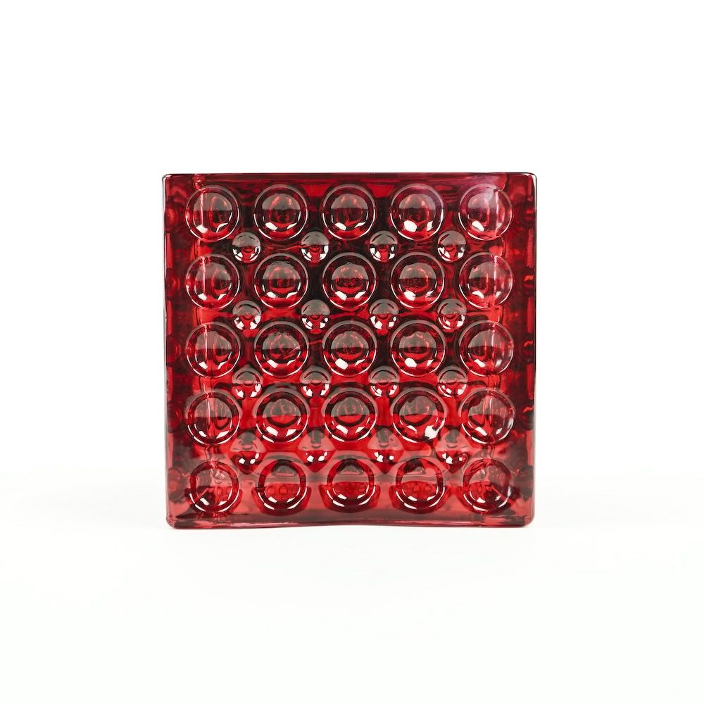 Red Glass Cube - 4 x 4"
