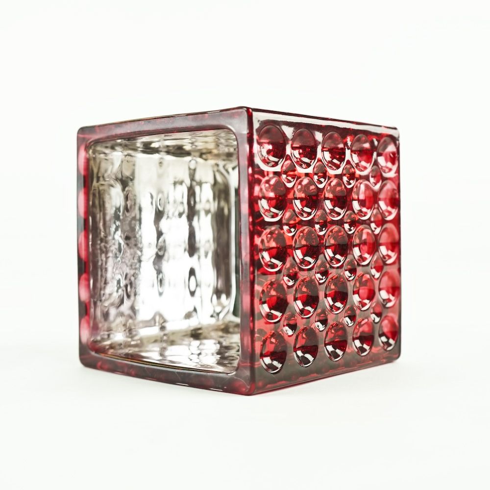 Red Glass Cube - 4 x 4"