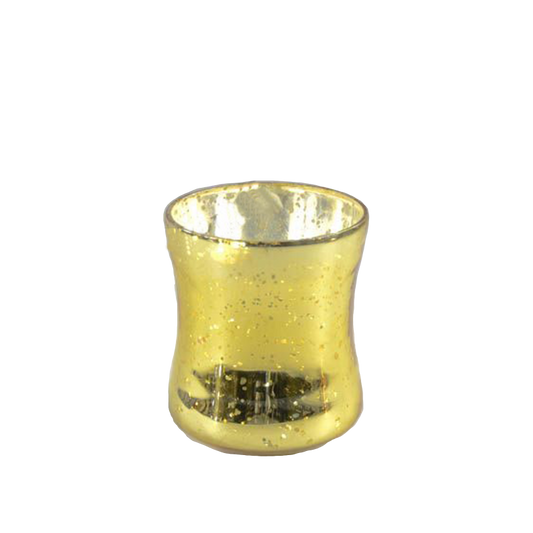 Mercury Gold Glass Candle Holder