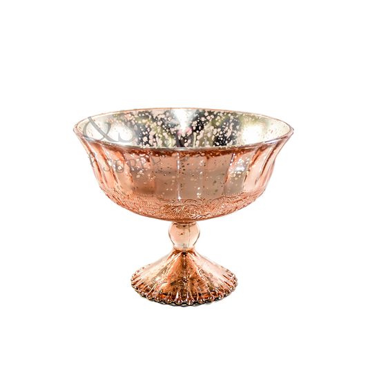 Rose Gold Glass Pedestal Vase