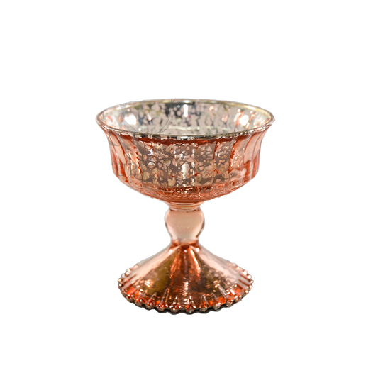 Rose Gold Glass Pedestal Vase 4.8"