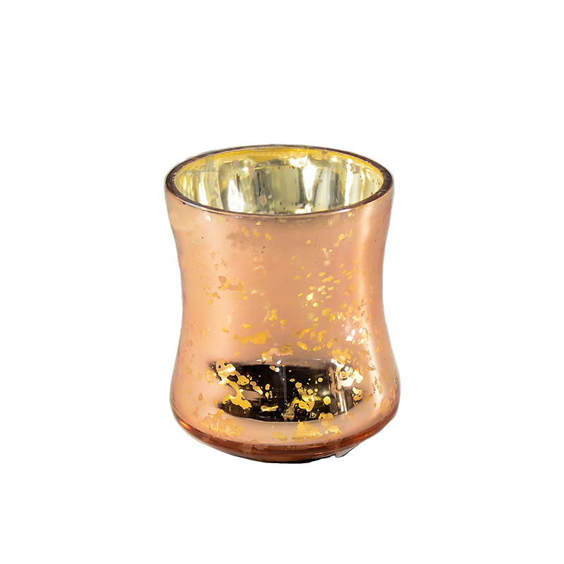 Rose Gold Mercury Glass Candle Holder