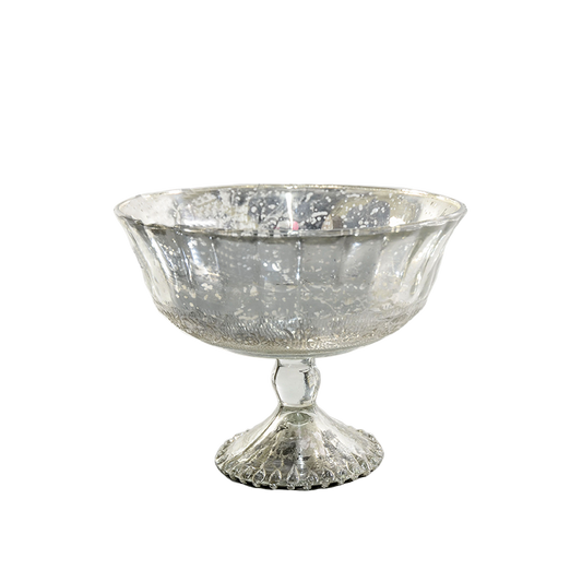 Silver Glass Pedestal Bowl