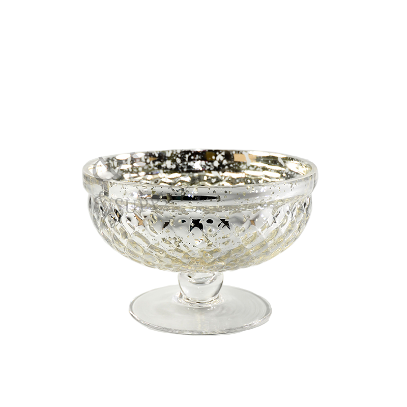 Mercury Glass Pedestal Bowl