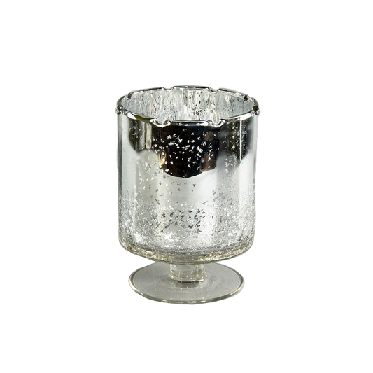 Silver Mercury Glass Hurricane Vase