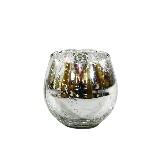 Mirrored Glass Vase Crackle Effect