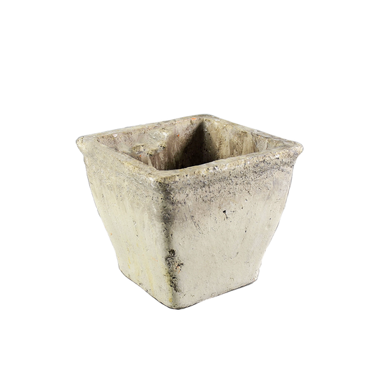 Two-Tone Weathered Concrete Square Planter - Large