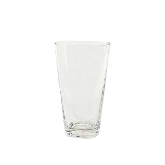 Oval Tapered Clear Glass Vase