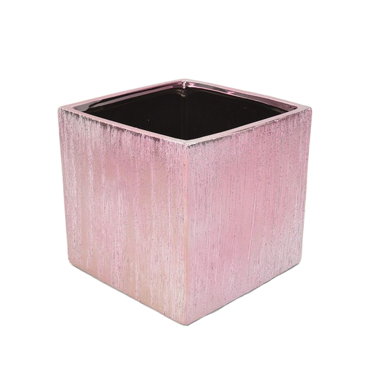 Rose Gold Etched Ceramic Flower Pot Vase Container