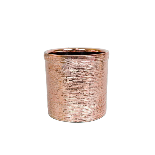 Rose Gold Etched Cylinder 4.5" Tall 4.5" Diameter