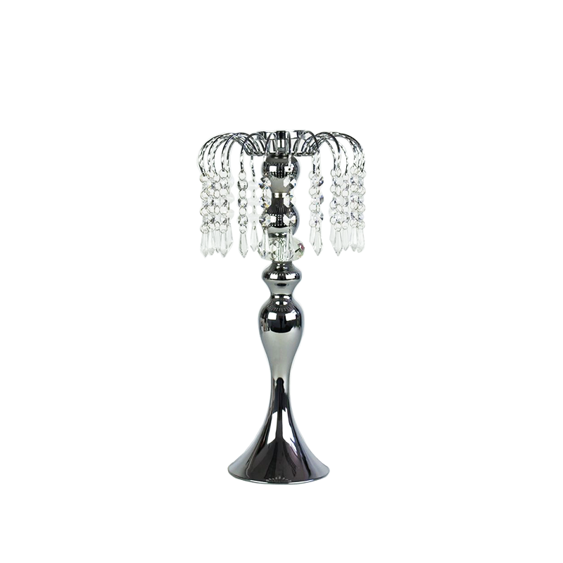 Silver single candle holder candelabra 17" Tall
