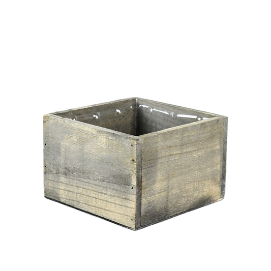 Wood Planter box 4" tall in Gray