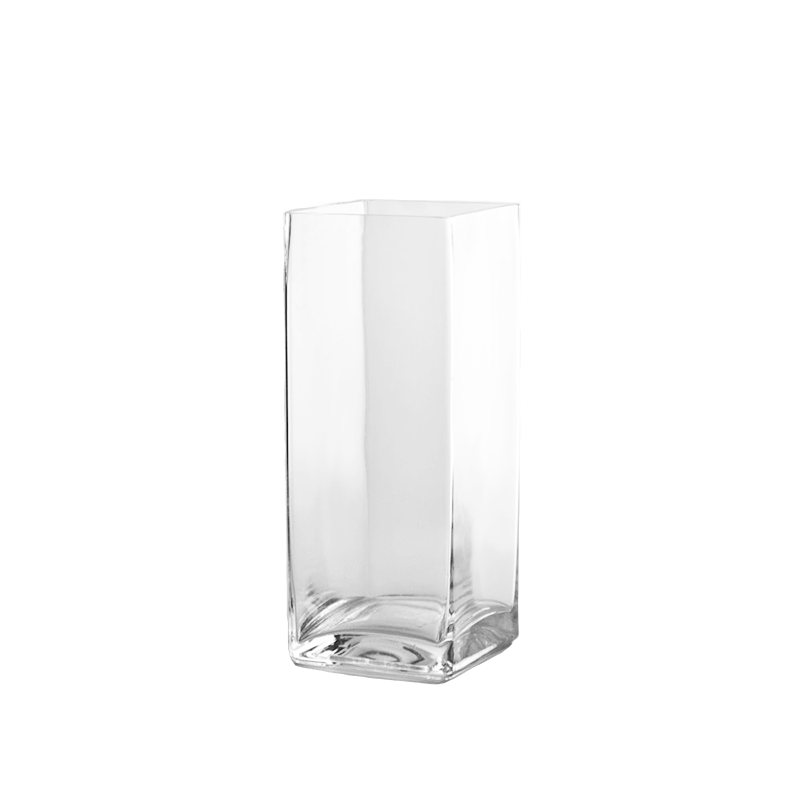 Square Glass Block Vase 10-inch x 4-inch