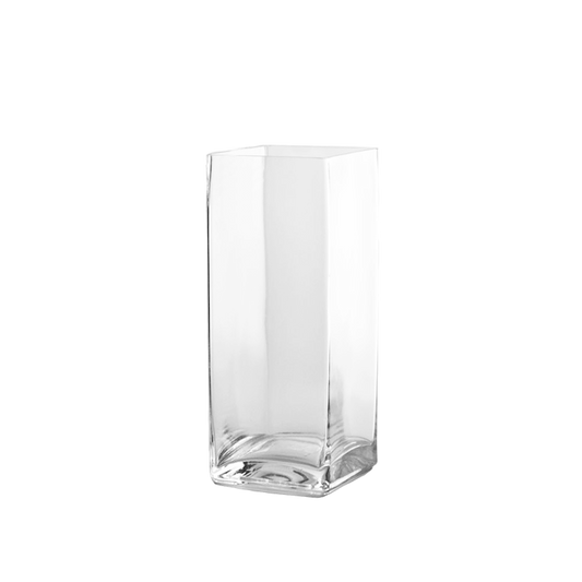 Square Glass Block Vase 10-inch x 4-inch