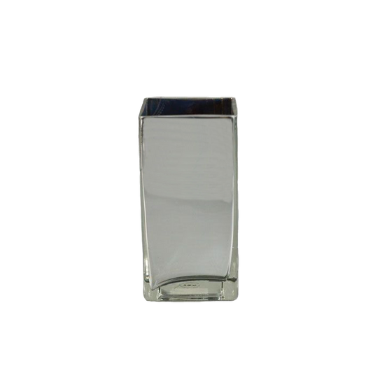 Mirrored Glass Square Tall Vase 8" x 4" x 4"