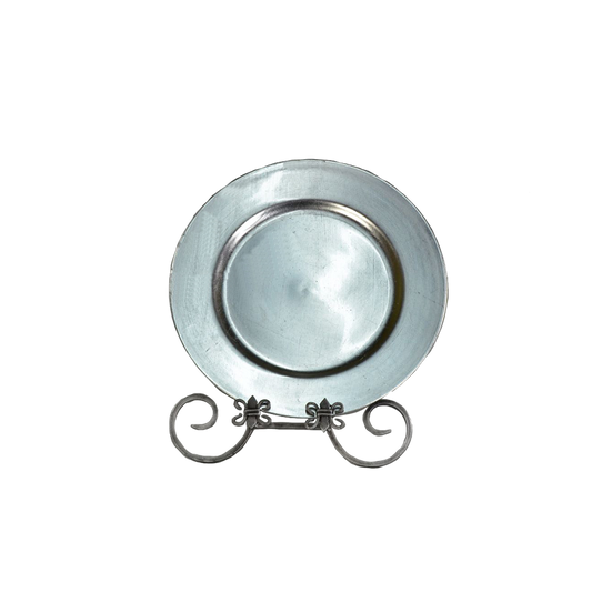 Round Charger Plate Metallic Silver