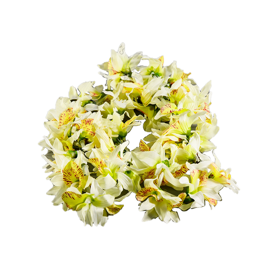 Synthetic Orchid Lei - Cream