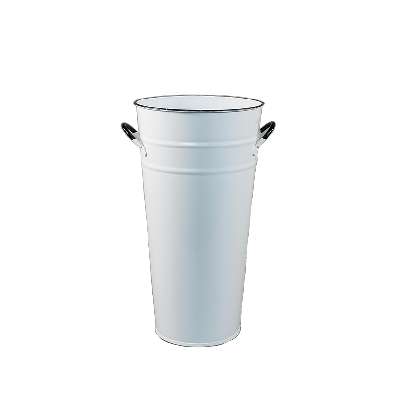 White Enamel French Bucket 11"