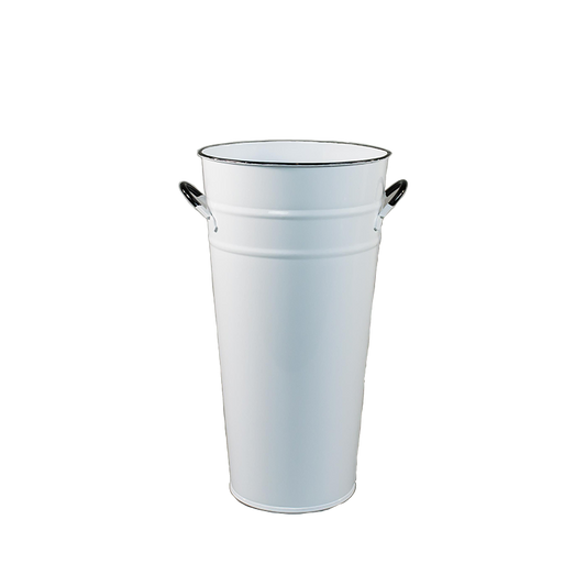 White Enamel French Bucket 11"