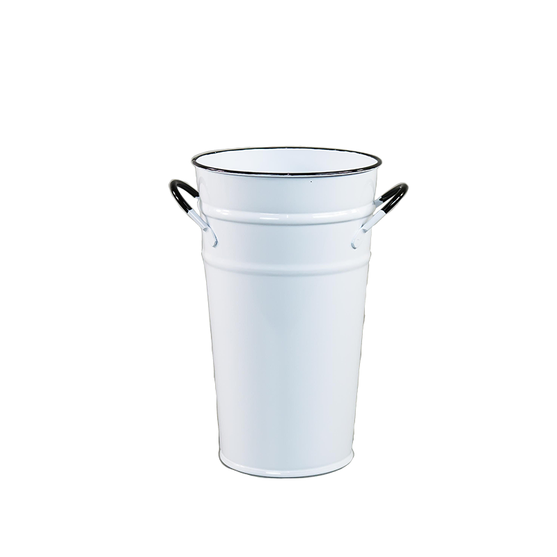 White Enamel French Bucket 7"