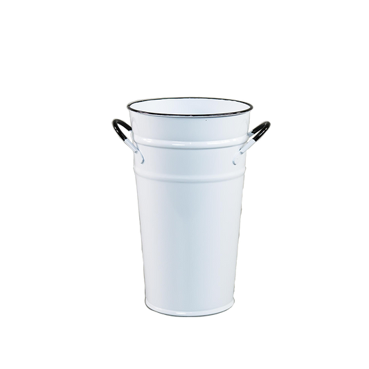 White Enamel French Bucket 7"