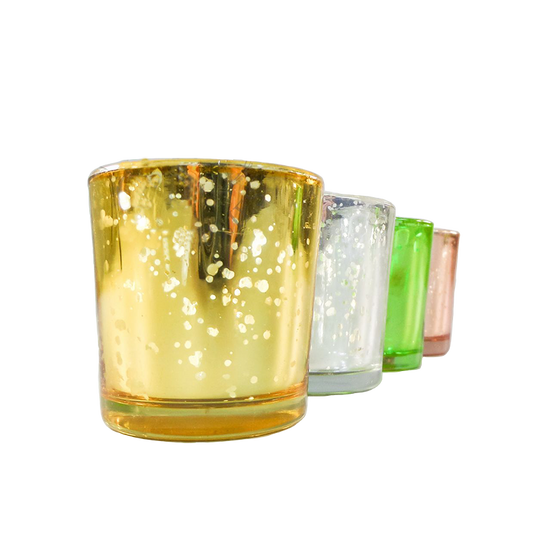 Mercury Glass Antique Finish Tapered Votive Candle Holders Pack of 6