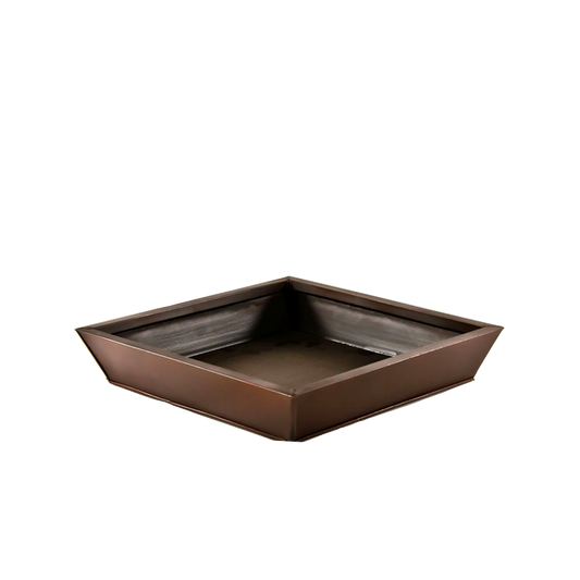 Low Tapered Bronze Metal Container