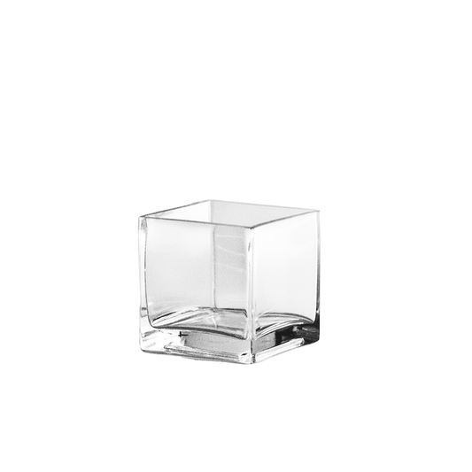 Square Glass Cube Vase 4x4