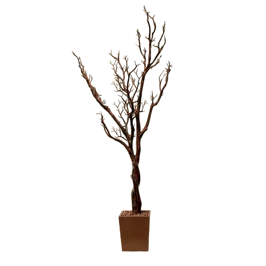 Manzanita Centerpiece Tree in White, Brown and Metallic Silver