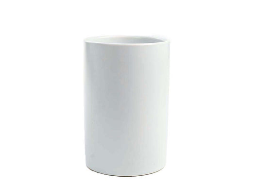 White Cylinder Ceramic Vase - 6" x 4"