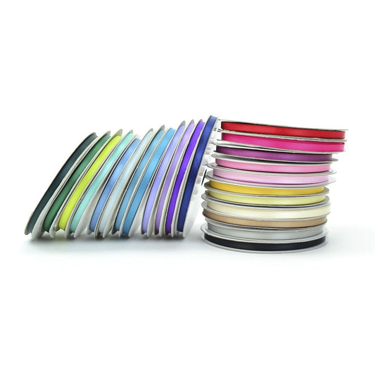 1/4" D.F. Satin 50 Yard Ribbon Rolls - Assorted colors