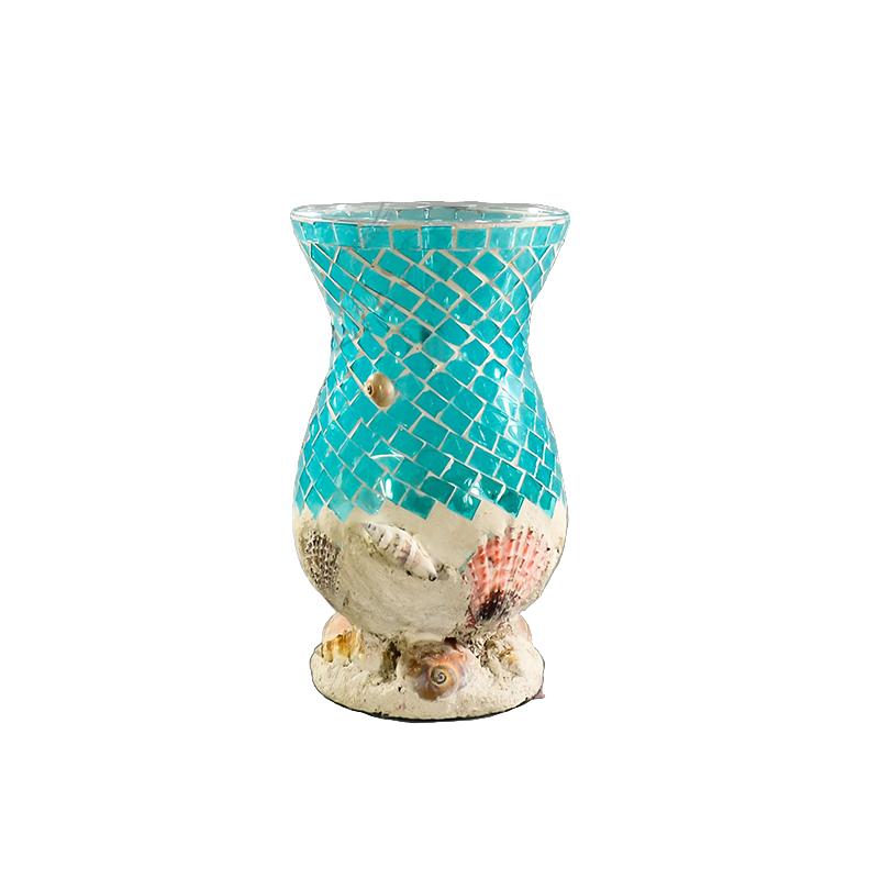 10.5" Aquamarine Mosaic Vase