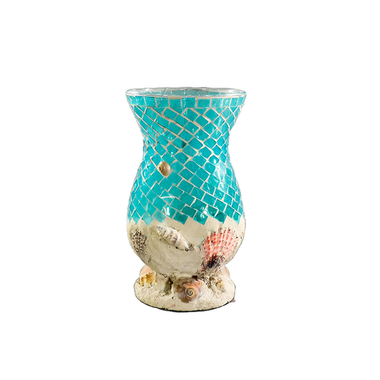 10.5" Aquamarine Mosaic Vase