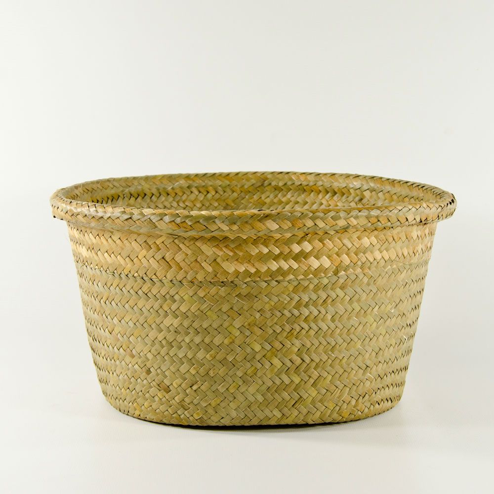 10" Round Palm Wicker Basket