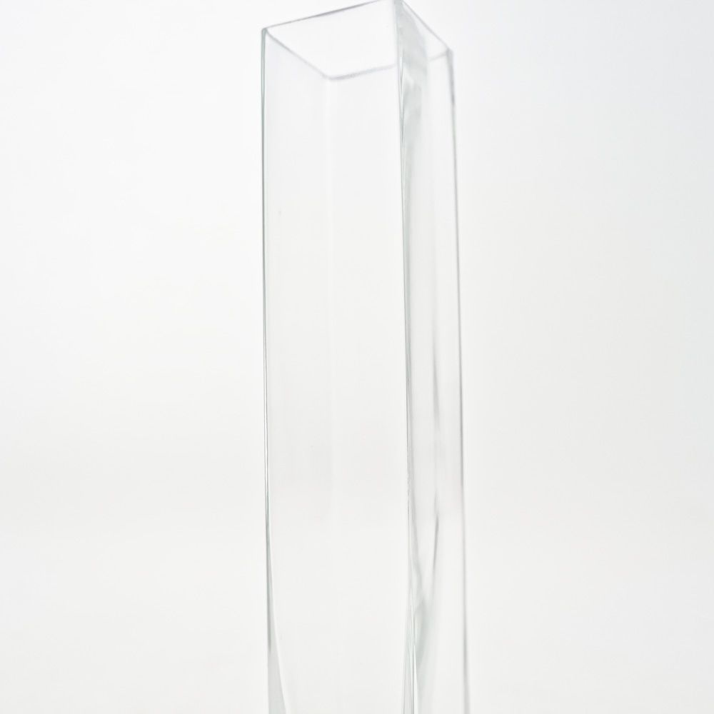 10" Tall Square Glass Bud Vase