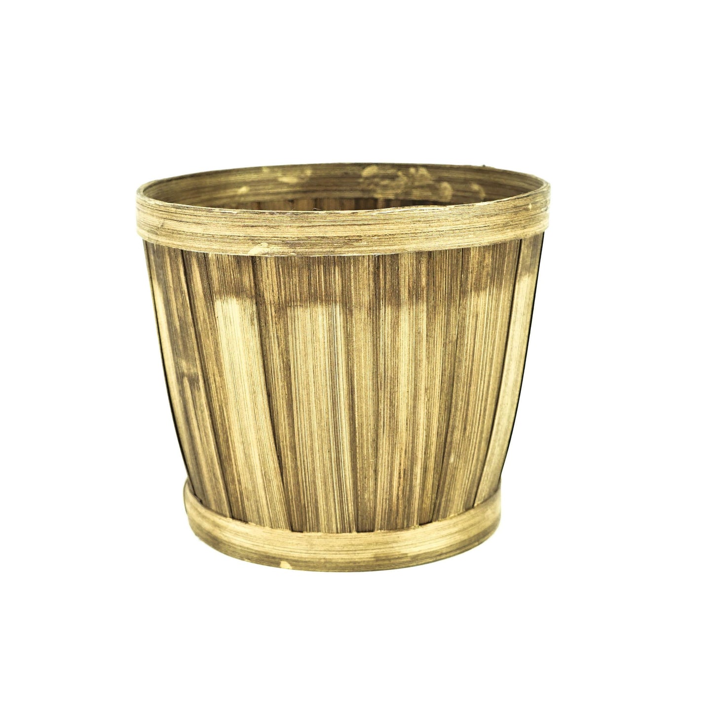 6" Bamboo Basket - Khaki