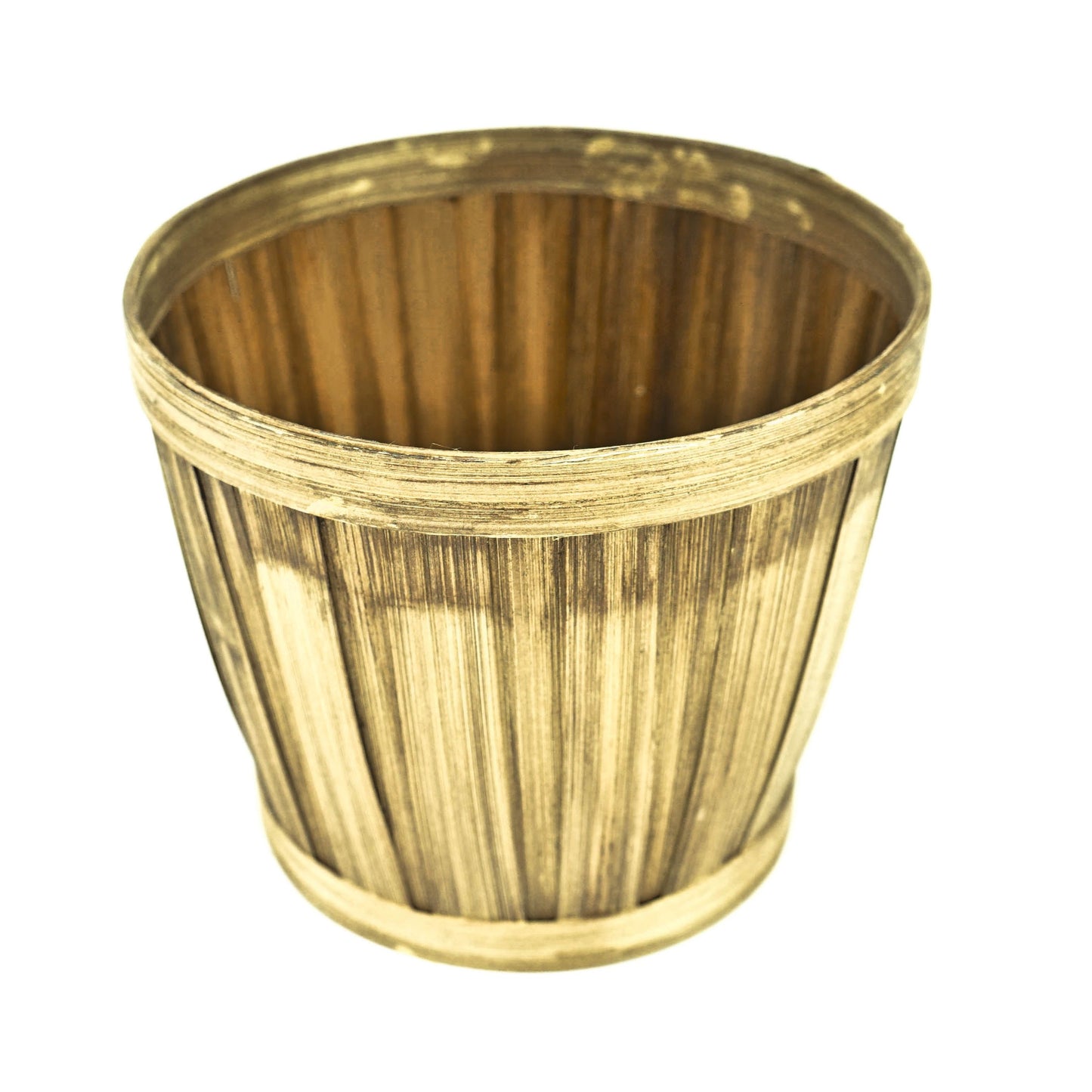 6" Bamboo Basket - Khaki