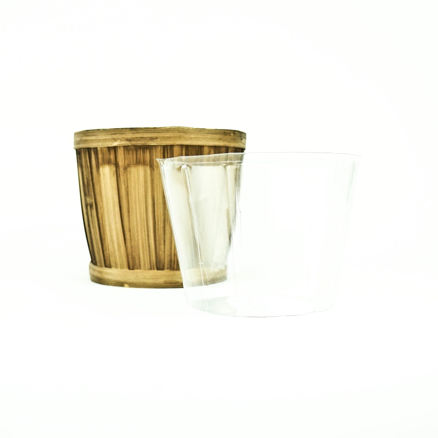 6" Bamboo Basket - Khaki