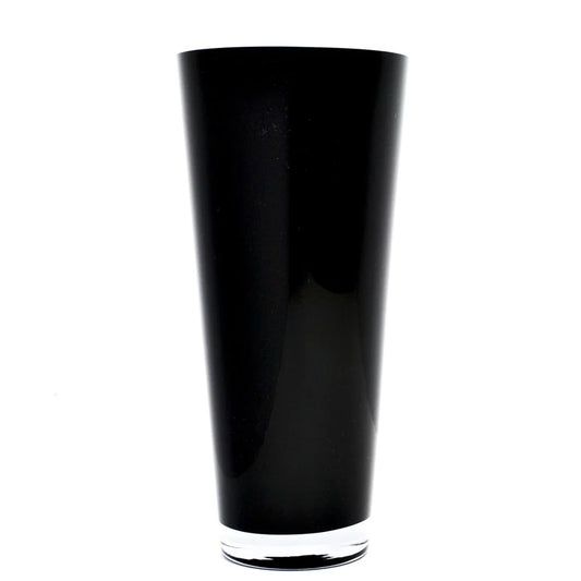 12 inch Tapered Glass Cylinder Vase, Black