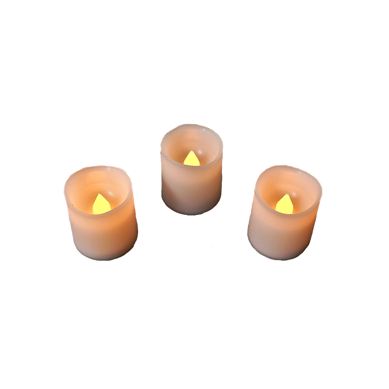 12 Pack Flame Less Flickering LED Votive Candles - White