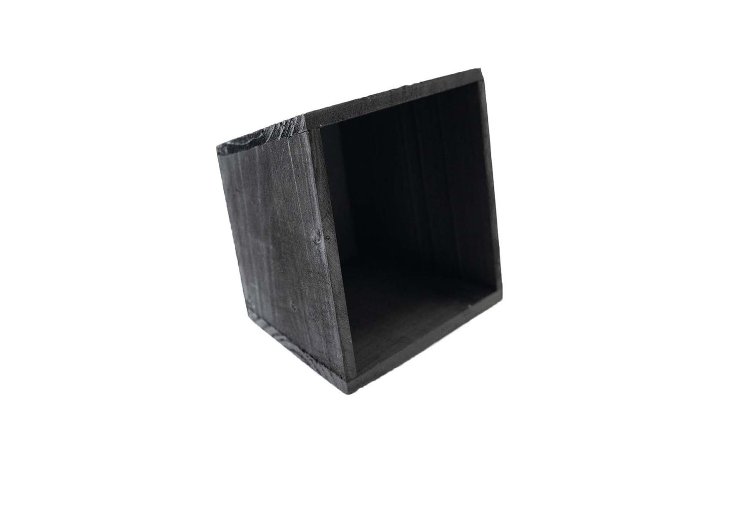 4" Wooden Box Planter - Black