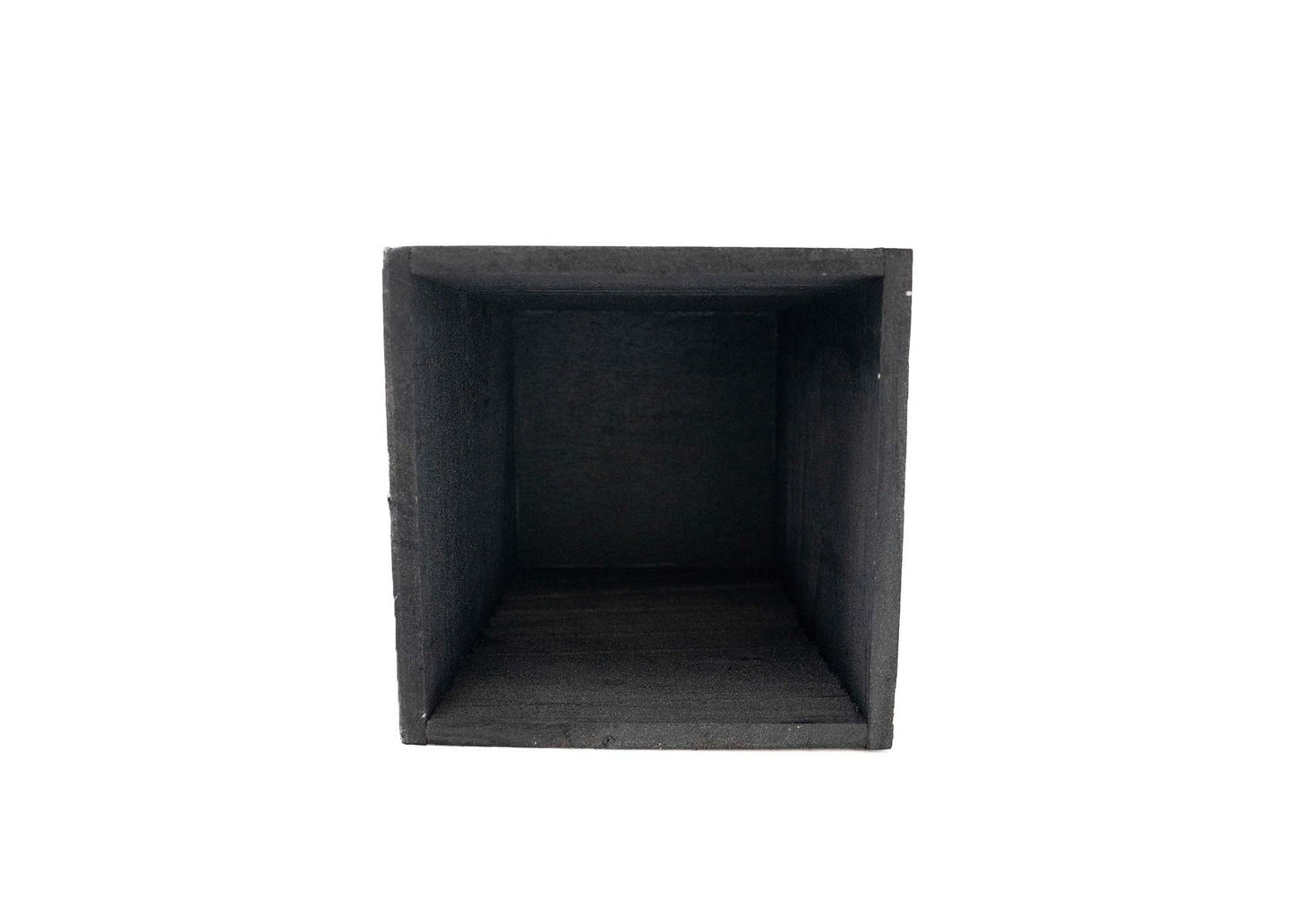 4" Wooden Box Planter - Black